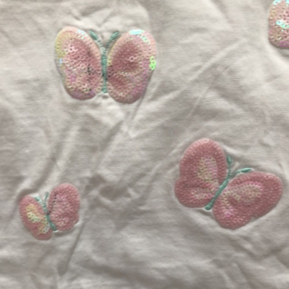 Cynthia Rowley butterfly t shirt. Girls medium with ruffled sleeves. - Picture 3 of 5